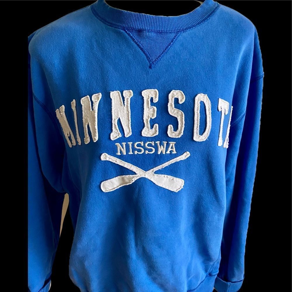 Minnesota Blue 84 Sweatshirt - M blue , cream letters , no rips tears or stains